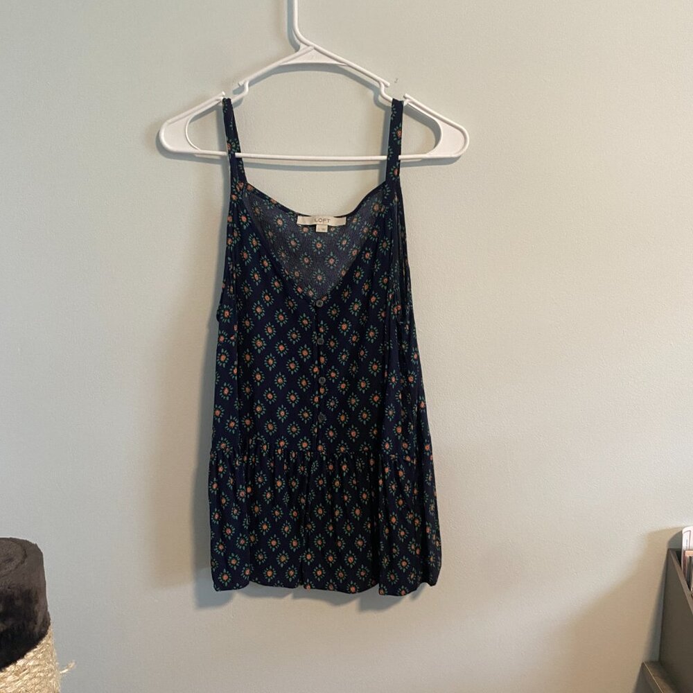 LOFT - Bloom Button Peplum Cami NWOT - Picture 4 of 6